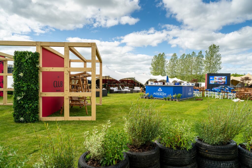 Silverstone Club hospitality environment and outdoor guest area