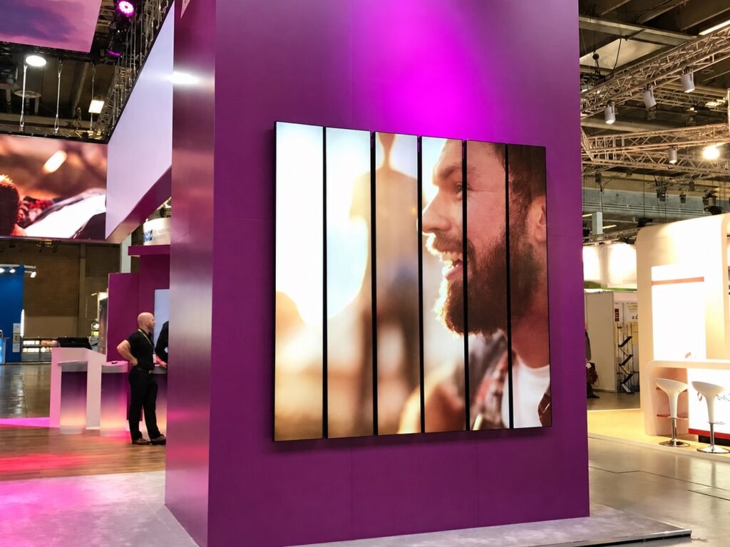 Anonymised multi-screen kinetic display at ECCO Copenhagen